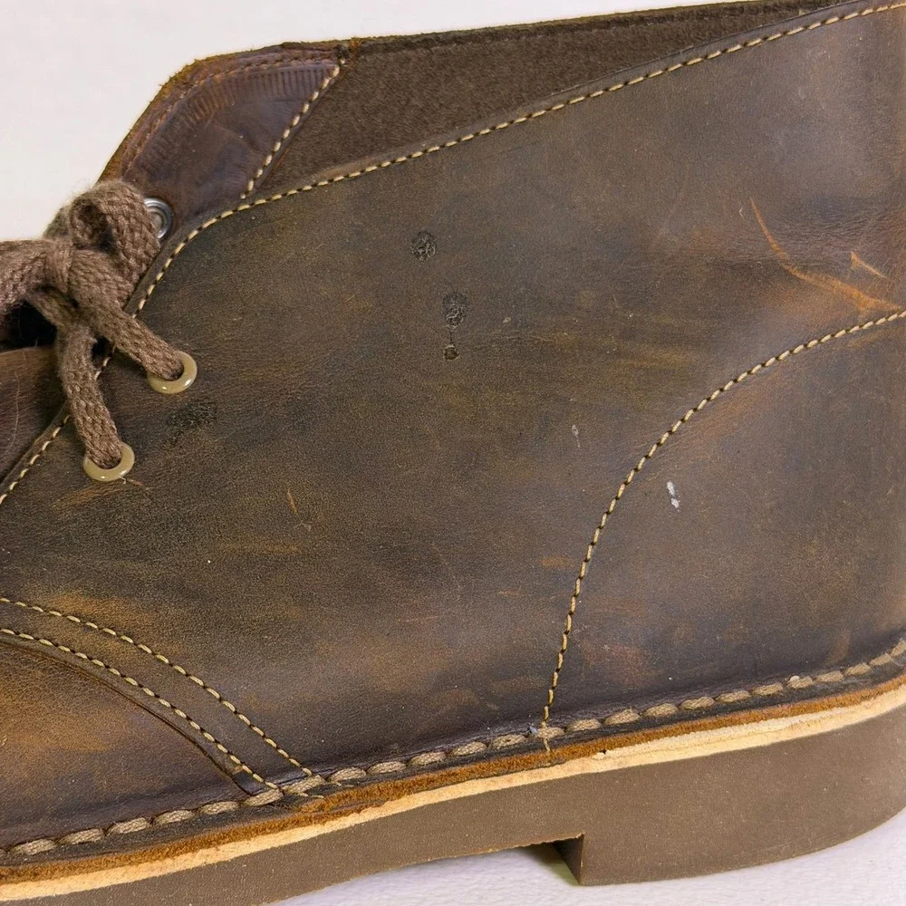 Clarks Desert Boots Mens 7.5 Brown Beeswax Leather Chukka Ankle Boots